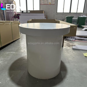 อุปกรณ์จัดงานแต่งงาน LEDA โต๊ะเจ้าบ่าวเจ้าสาว งานแต่งงาน โต๊ะอะคริลิคทรงกลมสีขาวตกแต่งด้วยกระจก - Product Image 2