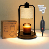 LANJO Lampe chauffe-bougie électrique pliable en verre et métal avec support détachable, minuterie à intensité variable, boîte plus petite pour la fonte de cire