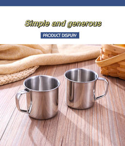 จำเป็นสำหรับการเริ่มต้นของโรงอาหารภาคการศึกษา304ถ้วยน้ำสแตนเลสที่มีด้ามจับ - Product Image 4