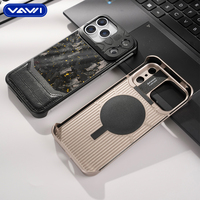 VAWI V-A03 Étui de téléphone de luxe original en fibre de carbone avec broderie satinée et métal pour iPhone 13~17 Pro Max