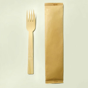 Couverts en bambou écologiques, 100 paquets, 170 mm, biodégradables, jetables, fourchettes en bambou naturelles - Product Image 2