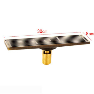 Tile <strong>Insert</strong> <strong>Drain</strong> Grate Gold Color copper Strainer Superdrain <strong>Invisible</strong> Anti-odor Hidden brass <strong>Floor</strong> <strong>Drain</strong> - Product Image 4