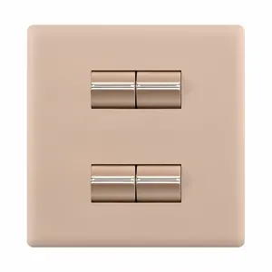 Tyelc Newest design pink Pakistan 4 Gang light Switch Socket Electric suppliers Home wall switch socket