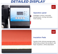 Mesin Heat Press 8 in 1 Printer Transfer Sublimasi Otomatis untuk Kaos, Cangkir, Topi, Tas dengan Harga Pabrik