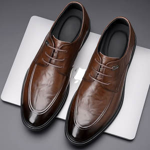 Chaussures en cuir véritable pour hommes haut de gamme, design formel et luxueux, très vendues, confortables, chaussures Oxford en cuir durables - Product Image 1