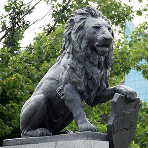 Kustom gaya barat taman ukuran hidup besar pintu depan singa patung patung perunggu singa patung untuk luar ruangan - Product Image 2