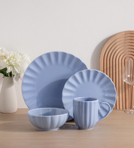 Fresh Macaron Pink & Blue Relief Tableware Set, Household Kitchen Ceramic Dinner Plates Bowls Mugs, High Quality Custom Logo - Product Image 3