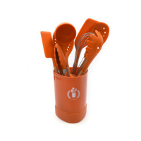 Ensemble d'ustensiles de cuisine antiadhésifs avec manche en bois, outils de cuisson en silicone, accessoires tout-en-un pour la cuisine