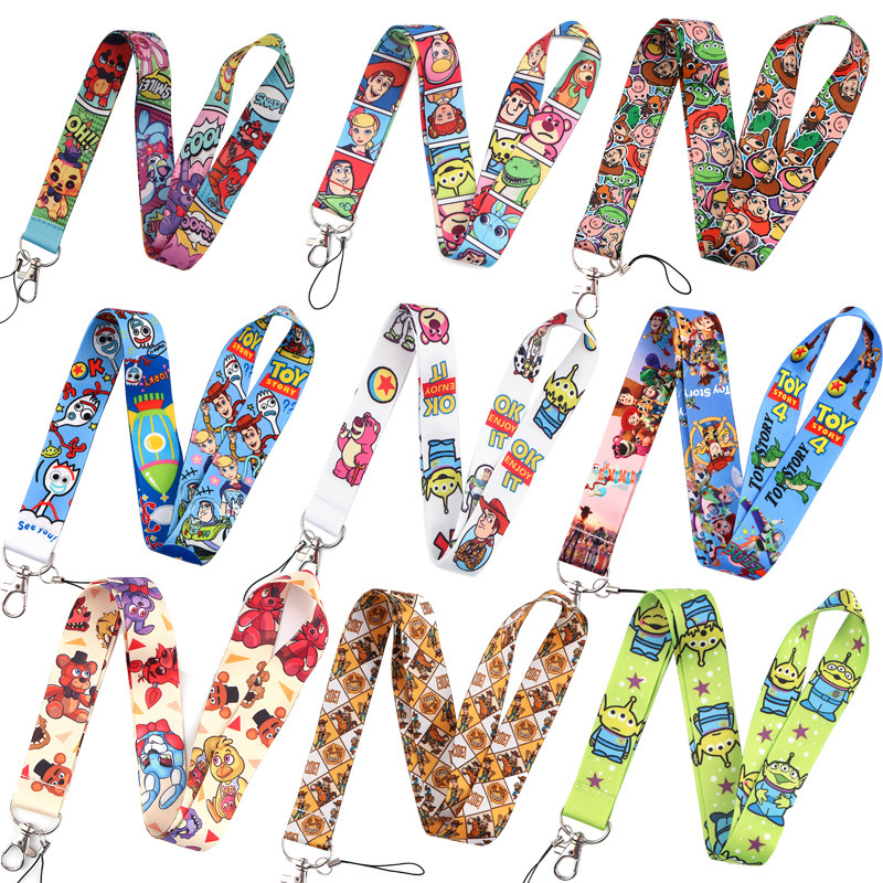 Hot Sale Cartoon Toy Story Buzz Woody Alien Strawberry Bear Lanyards Phone USB ID Card Accessories Lanyards Promotional Gifts