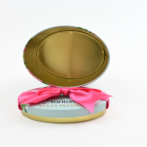 Lata Redonda de Metal con Diseño Floral Personalizado, con Lazo de Cinta, Envase Vacío para Té Negro Premium, Ideal para Regalo - Product Image 5