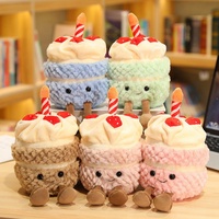 Boneka Plush Lilin Kue Angela Factory Direct OEM, Wajah Tersenyum Kawaii Lucu Lembut, Hadiah Ulang Tahun