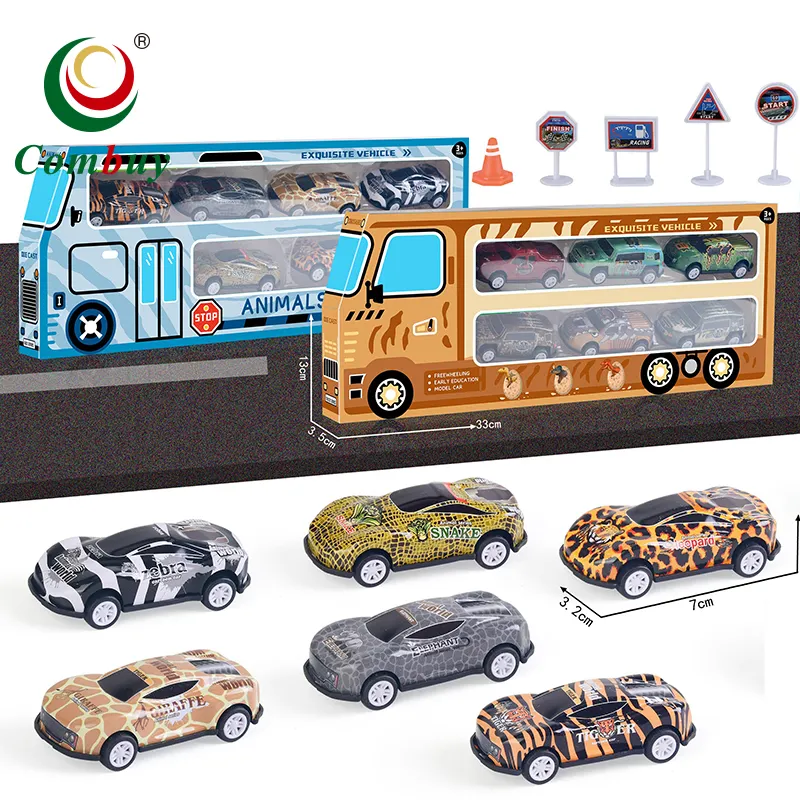 Container bus pull back metal mini model kit toy car diecast