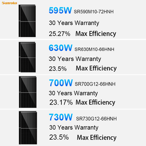 Panel <span class=keywords><strong>solar</strong></span> fotovoltaico Sunroko Topcon 580W 585 W 570W 560W 550W 585 W vatios medio corte tipo N panel <span class=keywords><strong>solar</strong></span> servicio Oem - Product Image 3