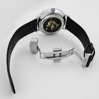 Montre Homme de Luxe Mécanique en Acier Inoxydable, Cadran Terre et Lune, Exploration Spatiale Lunaire