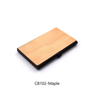 Gỗ Tự Nhiên Chủ Thẻ Kinh Doanh Mỏng Tối Giản Chủ Thẻ Tín Dụng Chặn Mini Kim Loại Trường Hợp Pop Lên Ví - Product Image 5