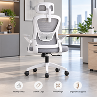 Chaise de bureau ergonomique moderne en maille avec support lombaire, base 5 étoiles en acier inoxydable, hauteur réglable pour le travail et le jeu