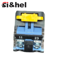 Pulsante a Pressione Momentaneo Rosso Si&hel 22mm, 1NO1NC, IP41, per Controllo Elettrodomestici, Corrente Massima 10A, 220V, LED Illuminato, in Plastica