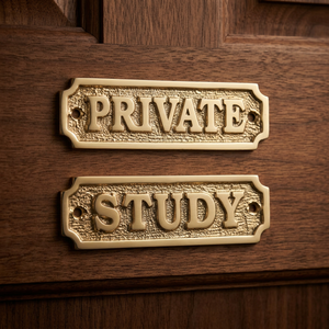 Vintage Polished Brass <b>Door</b> Name Plate with Embossed Lettering Rectangle Wall Plaque <b>for</b> Home <b>Office</b> Entryway and Pin - Product Image 1