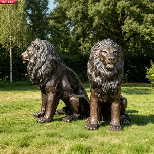 YOUFINE Sculpture murale dorée en bronze Tête de lion, moulée à la main, relief 3D, pour la décoration de portails de villas européennes, de cours et de murs en pierre - Product Image 6