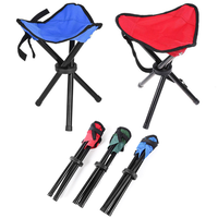 En gros Portable Mini Pliant Pêche En Plein Air En Plein Air Trépied Trois Jambes Pliable Randonnée Petit Robuste Camping Chaises Tabouret