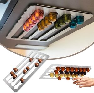 <span class=keywords><strong>Support</strong></span> de dosette de café <span class=keywords><strong>mural</strong></span> en acier inoxydable Compatible <span class=keywords><strong>Nespresso</strong></span> Capsules originales 40 Organisateur de stockage de dosettes - Product Image 4