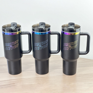 Custom Logo Double Wall Vacuum Insulated Stainless Steel Tumbler 40oz with Multi Layer Holographic Electroplated Glitter Coating - Product Image 1