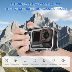Professionnel pour <span class=keywords><strong>Go</strong></span> <span class=keywords><strong>Pro</strong></span> Camera Cage Rig, cadre en alliage d'aluminium CNC avec vis de 1/<span class=keywords><strong>4</strong></span> ", pour support de lumière de microphone de photographie vidéo - Product Image 4