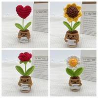 2026 Plante en pot de fleurs au crochet faites à la main (tournesol et rose) – Cadeaux pour la Fête des Mères, la Journée des Enseignants et les Anniversaires de Maman
