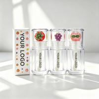 Tubes de brillant à lèvres vides de 4 ml avec couvercle motif fruits, tubes de baume à lèvres, flacons de brillant à lèvres transparents, tubes mignons motif fruits