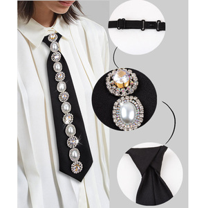 <span class=keywords><strong>Cravate</strong></span> ajustable pour femme, 47 styles, fausse perle et <span class=keywords><strong>strass</strong></span>, nœud élégant et tendance pour les occasions décontractées et les soirées professionnelles - Product Image 1