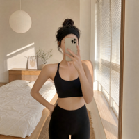 Damen Cloud Soft Leichter Atmungsaktiver U-Ausschnitt Yoga Sport-BH Vierwege-Stretch Naked Feel Workout Cami Pilates Gym Alltag
