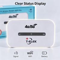 T-elek Router MiFi USB Eksternal 4G LTE 150Mbps WiFi Tidak Terkunci Portabel Berukuran Saku Baterai 3000mAh