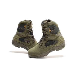 Bottes de désert en cuir de vachette suédé vert sport TSB10, bottes Delta sur mesure, chaussures camouflage vert - Product Image 2