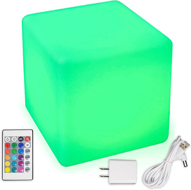 16 Inch Waterproof Square Seat Wireless Remote Control Flashing Led Cube Light for Outdoor Street Floor Chair