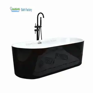 Hot Sale Luxury Customize Size Black Acrylic Adult Freestanding Soaking Bathtubs