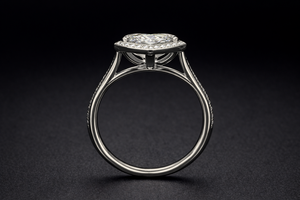 Anillo de platino con diamantes cultivados en laboratorio de lujo para mujer, joyería fina elegante, regalo de compromiso, boda, aniversario, con acabado premium - Product Image 2