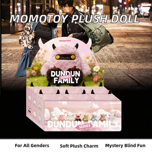 Vente en gros de figurines en peluche authentiques MOMOTOY Dun Dun Beast Family Series, échelle 1/6, en boîte surprise, emballage d'origine, breloque de sac mignonne - Product Image 2