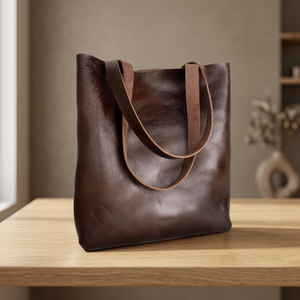BS INTERNATIONAL Sac à main pour femme en cuir véritable fait main, durable, imperméable, léger, pliable, avec fermeture éclair, de luxe - Product Image 1