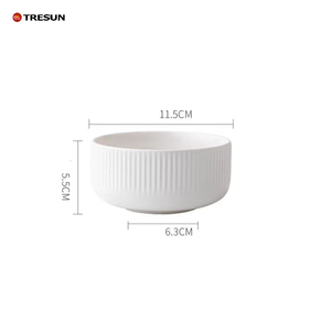 dishwasher <b>microwave</b> safe pure white embossed porcelain ceramic <b>small</b> 4.5 inch rice kitchen dishes bowl - Product Image 6