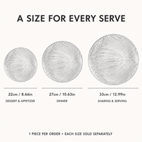 Assiette de service ronde texturée en verre tressé transparent de 22 cm, 27 cm, 33 cm pour desserts, idéale pour hôtels et restaurants (vente en gros)