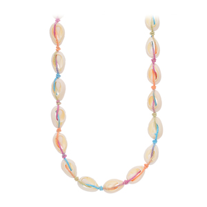 Collar <span class=keywords><strong>de</strong></span> Conchas <span class=keywords><strong>de</strong></span> Cauri con Cordón <span class=keywords><strong>de</strong></span> Algodón Colorido, Gargantilla Bohemia Hippie con Hilo Arcoíris, Joyería Hecha a Mano con Macramé, Regalo Tropical <span class=keywords><strong>de</strong></span> Playa - Product Image 6