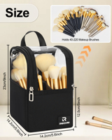 Sac de rangement pour pinceaux de maquillage Relavel, transparent, autoportant, grand format, avec séparateurs amovibles, pour les voyages
