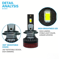 Phares LED de voiture SunRise M8PRO H13 12V 120W 15000LM 6500K IP67 Étanche Haute Luminosité Plug-and-Play Adaptation Universelle CE