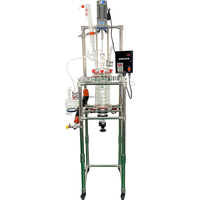 Réacteur en verre à enveloppe filtrante de 1L, 2L, 3L, 5L pour synthèse chimique avec moteur CC et déflecteurs annulaires