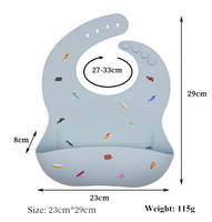 Bavoir personnalisé en Silicone avec impression imperméable pour bébé, vente en gros
