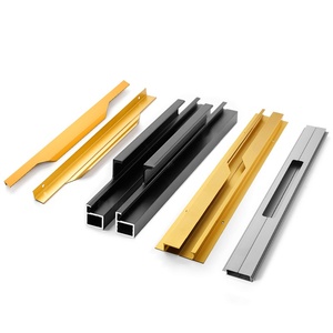Wholesale GQK Hot Selling Aluminum G <b>Handle</b> Gold Silver <b>Pull</b> <b>Handles</b> for Kitchen Cabinets Wardrobe <b>Doors</b> Unique Novel Design - Product Image 3