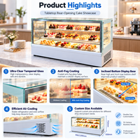 Vitrine Réfrigérée Commerciale à Double Température pour Gâteaux et Pains avec Portes Vitrées, Capacité 80-140L