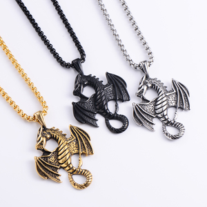 Pendentif nordique unisexe, Song des neiges et <span class=keywords><strong>du</strong></span> feu, collier en forme de Dragon respirant de style Baroque, élément Totem - Product Image 5