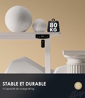 Bureau debout électrique moderne OffiGo 140 cm avec USB intégré, 2 fonctions de mémoire, design ergonomique en bois pour le travail, les études et les jeux