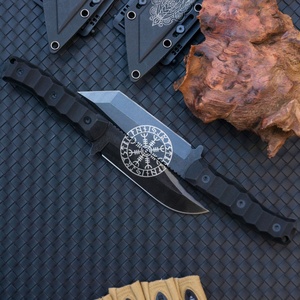 Dark <b>Edge</b> High Quality Fixed Blade Stainless Straight Drop Point Skinner Bowie Knife Outdoor Camping <b>Plastic</b> Handle DIY OEM - Product Image 4